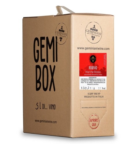 Wino włoskie czerwone  Marche Rosso IGT karton 5l Bag in Box