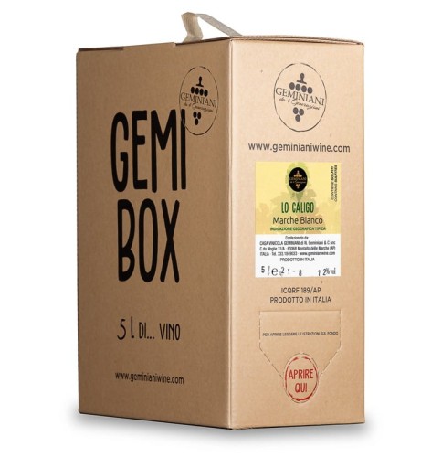 Wino włoskie białe Marche Bianco IGT karton 5l - Bag in box