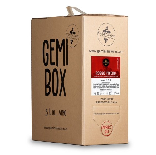 Wino włoskie Rosso Piceno DOC karton 5l bag in box