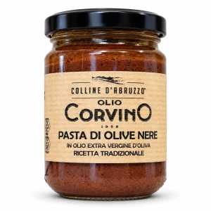 Pasta z czarnych oliwek Corvino w oliwie extra vergine – 120 g